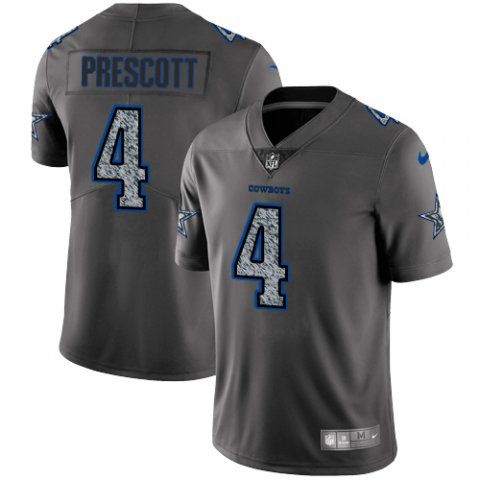 Men Dallas cowboys #4 Prescott Nike Teams Gray Fashion Static Limited NFL Jerseys